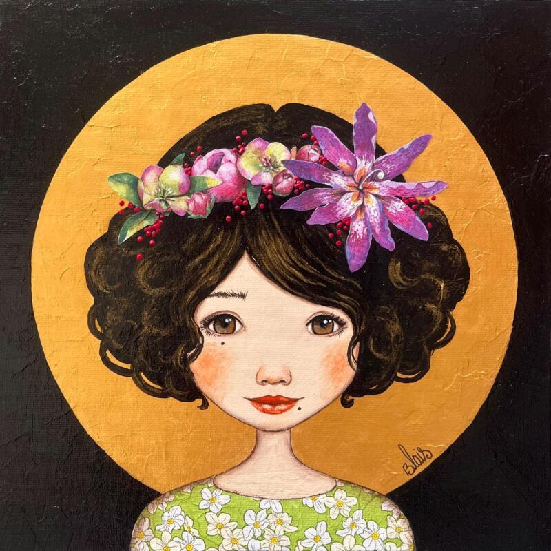 Pintura Théodora por Blais Delphine | Pintura Figurativo Retrato Acrílico Collage