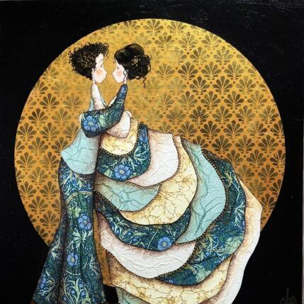 Peinture Séraphine et Léon par Blais Delphine | Tableau Figuratif Acrylique, Collage Scènes de vie