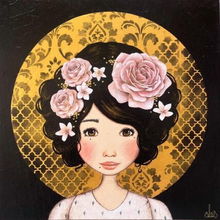 Pintura Rose por Blais Delphine | Pintura Arte naïf Acrílico, Collage