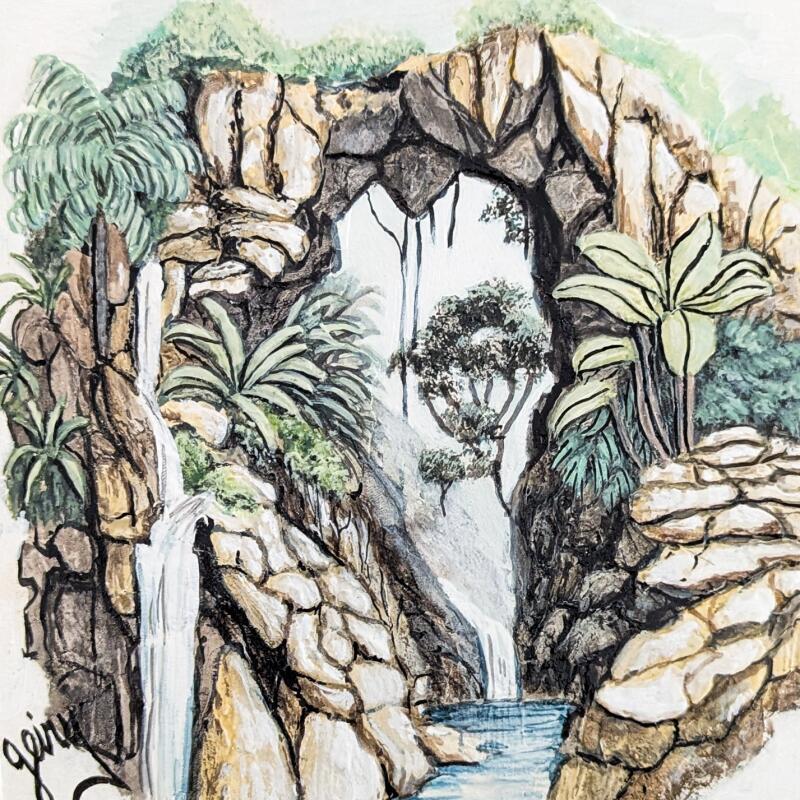 Peinture Cascade par Geiry | Tableau Matiérisme