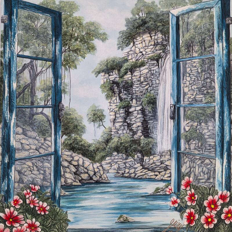 Peinture Escape natural par Geiry | Tableau Matiérisme