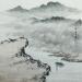 Painting Foggy river by Du Mingxuan | Painting Figurative Landscapes Watercolor Ink