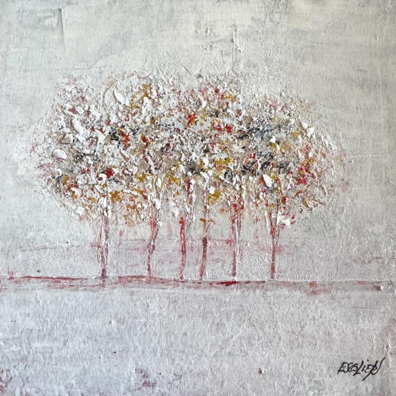 Pintura Souffle  doré du vent por Escolier Odile | Pintura Figurativo Paisajes Naturaleza Minimalista Cartón Acrílico