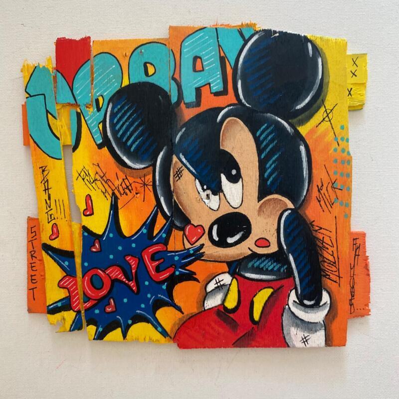 Peinture F2 Hello par Molla Nathalie  | Tableau Pop-art Icones Pop Bois Acrylique Posca