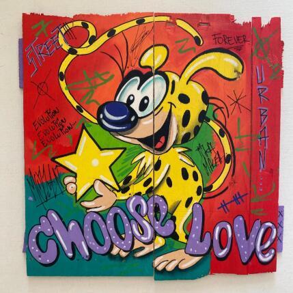 Peinture F3 Choose Love par Molla Nathalie | Tableau Pop-art Acrylique, Bois, Posca Icones Pop