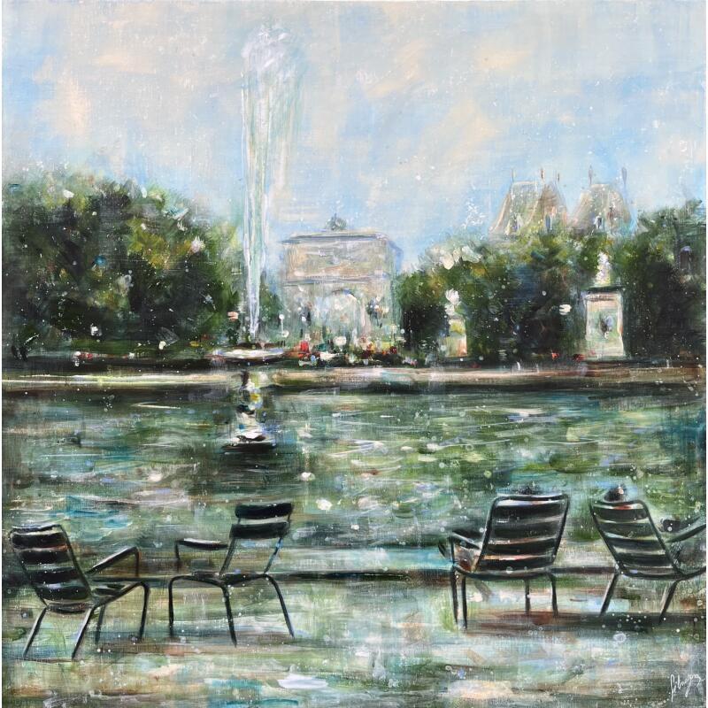 Painting Jardin des Tuileries by Solveiga | Painting Acrylic