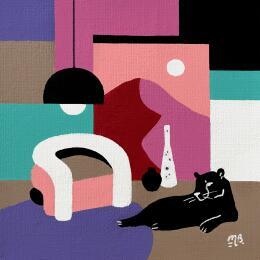 Gemälde Color lounge von Birsak Mariah | Gemälde Figurativ Acryl Natur, Tiere, Urban