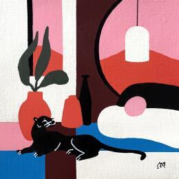 Painting Panther Lounge by Birsak Mariah | Painting