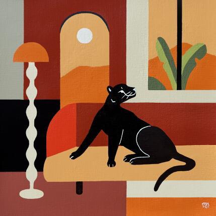 Painting Red and Orange by Birsak Mariah | Painting Figurative Acrylic Animals, Architecture, Urban