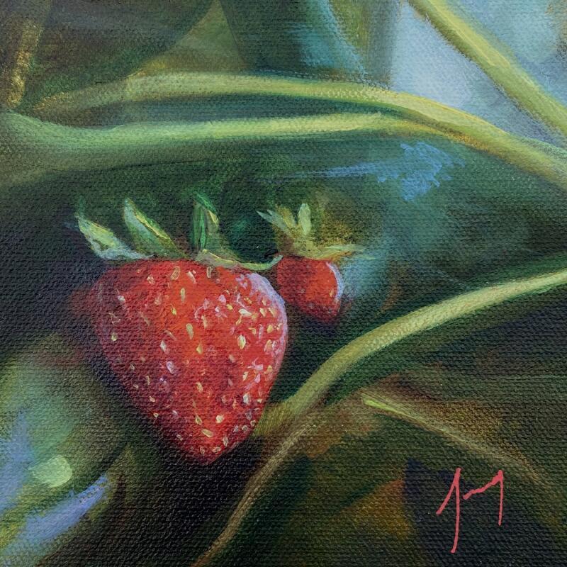 Peinture Le fraisier par Jung François | Tableau Figuratif Natures mortes Huile