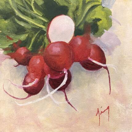 Gemälde Botte de radis von Jung François | Gemälde Figurativ Öl Stillleben