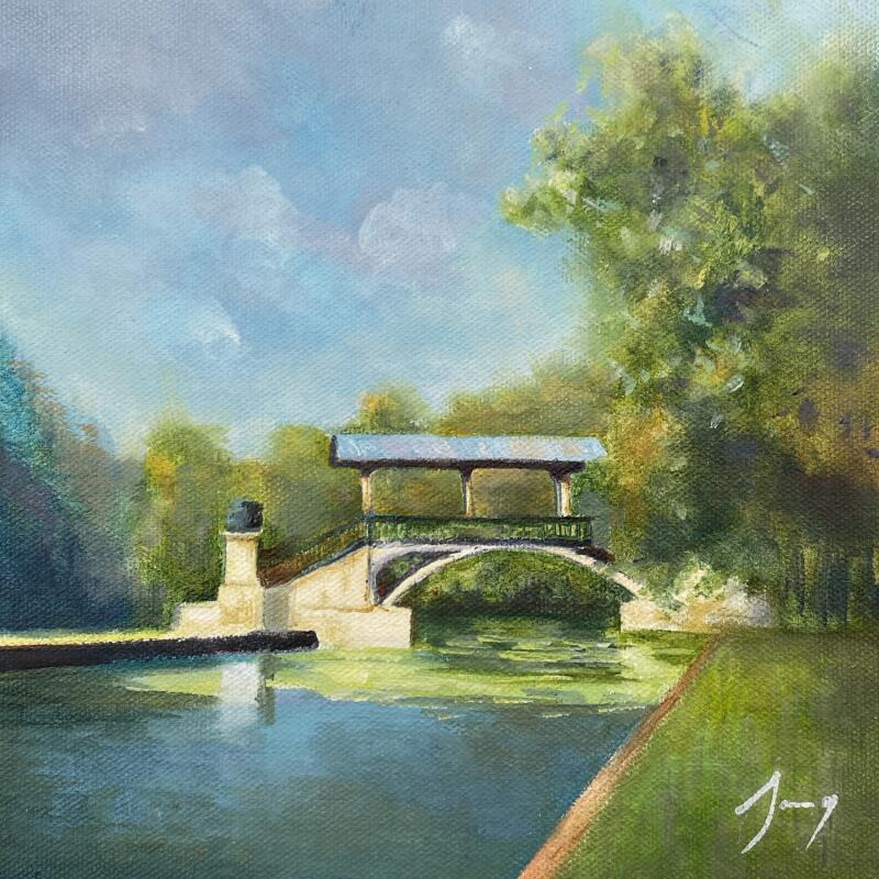 Peinture pont Napoléon par Jung François | Tableau Figuratif Paysages Huile