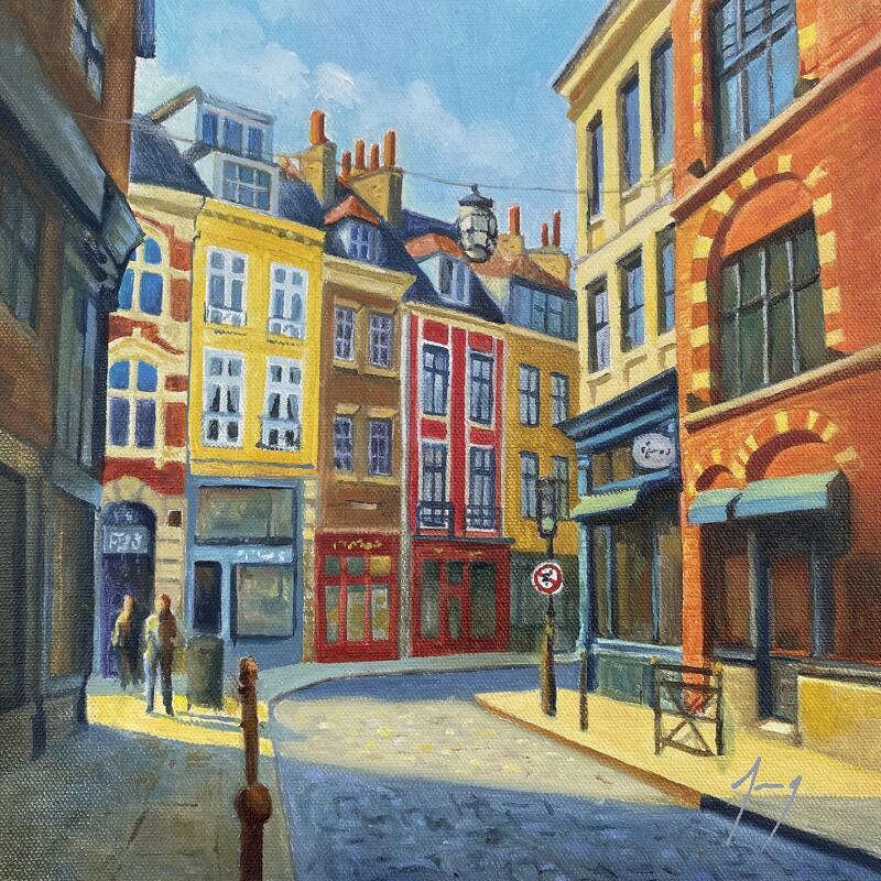 Peinture Vieux Lille par Jung François | Tableau Figuratif Urbain Huile
