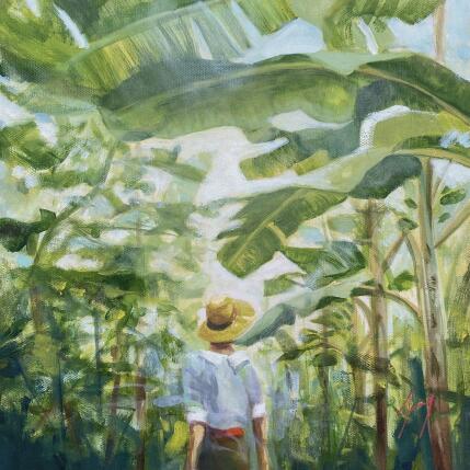 Peinture La bananeraie par Jung François | Tableau Figuratif Huile Scènes de vie