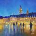 Pintura Grand Place by night por Jung François | Pintura Figurativo Urbano Aceite