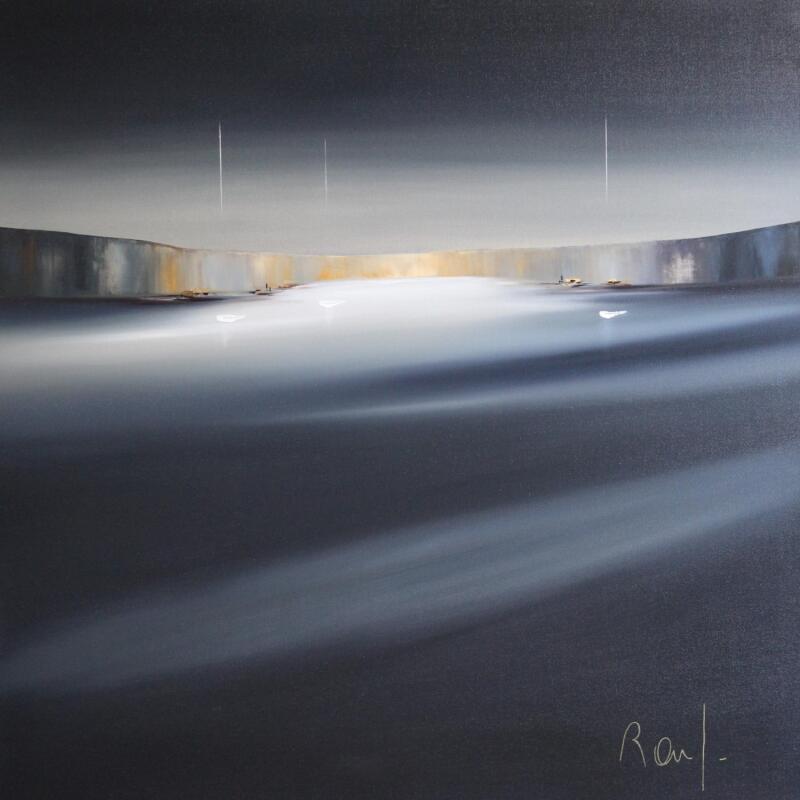 Peinture Horizon marin 81 par Roussel Marie-Ange et Fanny | Tableau Figuratif Marine Minimaliste Huile