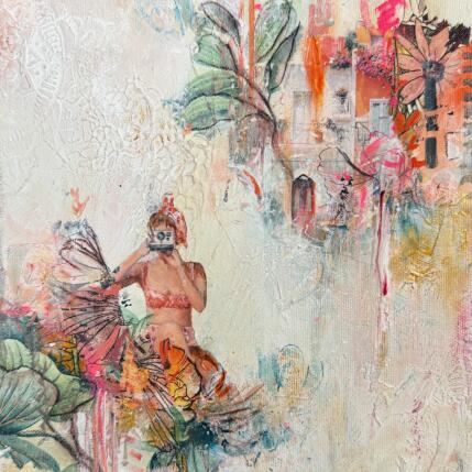 Peinture Souvenir de vacances par Bergeron Marie-Josée | Tableau Surréalisme Acrylique, Collage, Papier, Pastel, Posca