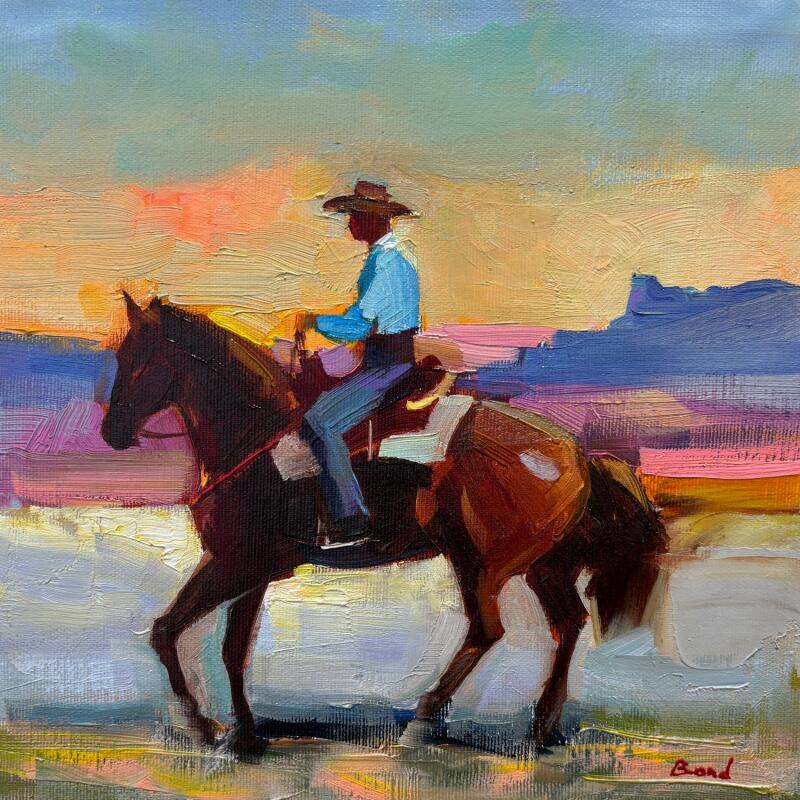 Painting His Dream Painted in Rose Horizon by Bond Tetiana | Painting Figurative Oil