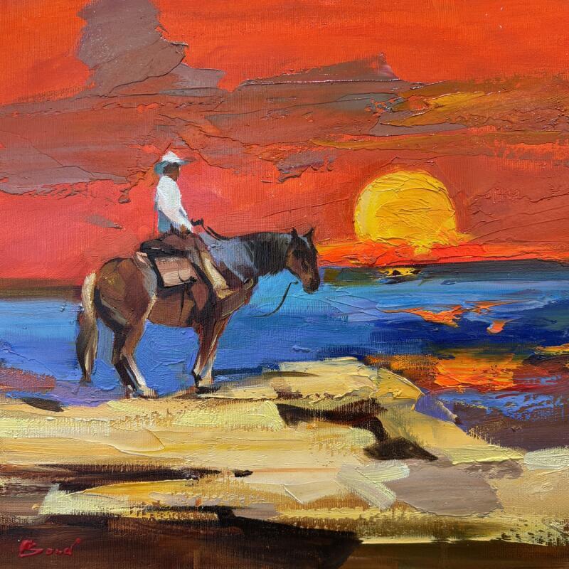 Painting Hot Sun by Bond Tetiana | Painting Figurative Oil