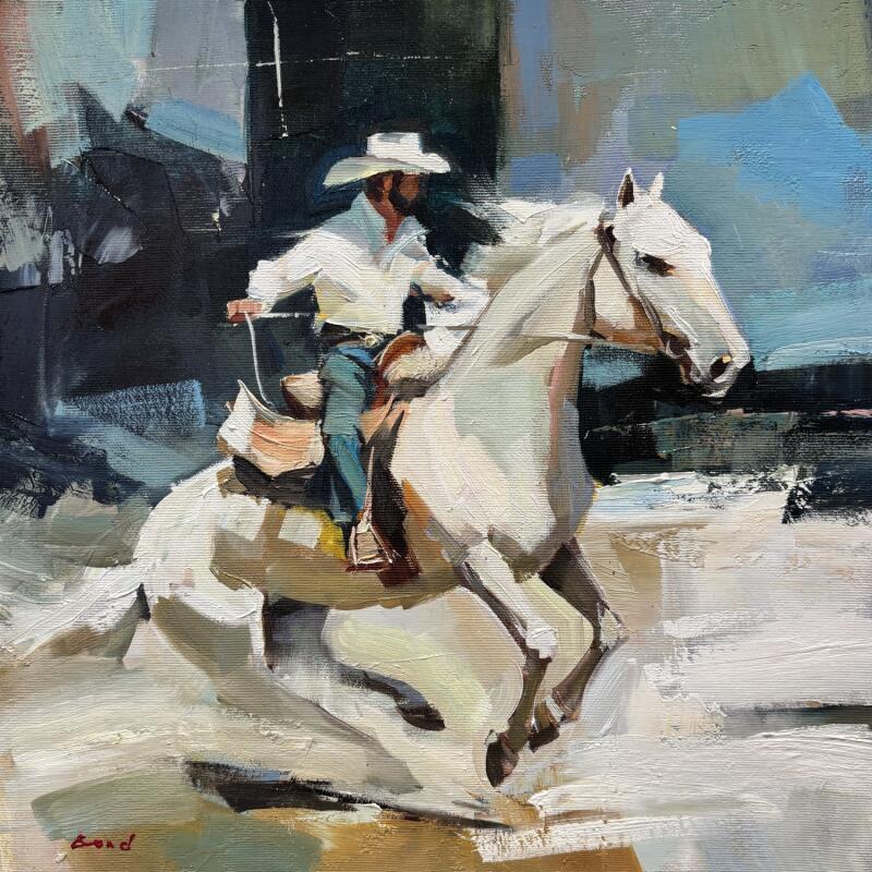 Painting Gust of Freedom by Bond Tetiana | Painting Figurative Oil