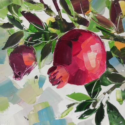 Peinture Pomegranates on a branch par Lunetskaya Elena | Tableau Figuratif Huile