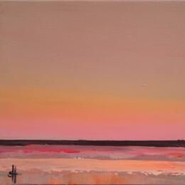Peinture SUNSET AT THE BEACH par Herz Svenja | Tableau Impressionnisme Acrylique Marine, Nature, Paysages