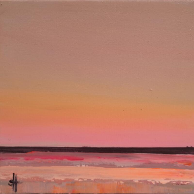 Peinture SUNSET AT THE BEACH par Herz Svenja | Tableau Impressionnisme Paysages Marine Nature Acrylique