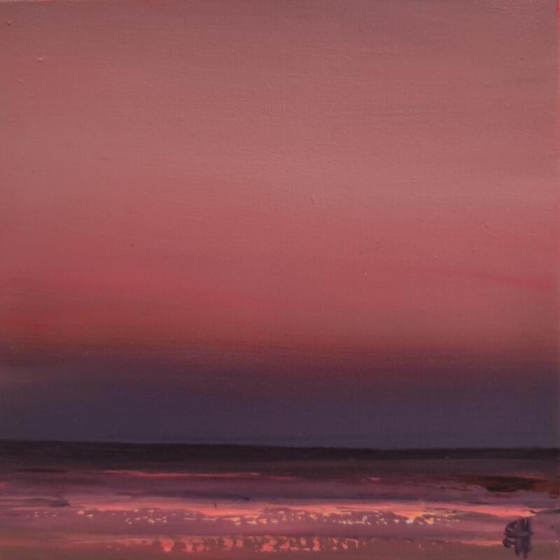 Peinture LIGHTED WAVES par Herz Svenja | Tableau Impressionnisme Paysages Marine Nature Acrylique