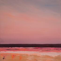 Gemälde SUMMER EVENING AT THE BEACH von Herz Svenja | Gemälde Impressionismus Acryl Landschaften, Marine, Natur