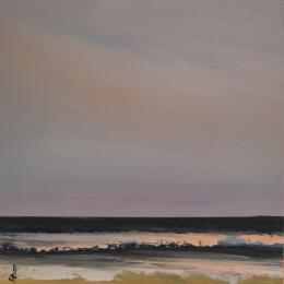 Peinture WINTERY DAY AT THE BEACH par Herz Svenja | Tableau Impressionnisme Acrylique Marine, Nature, Paysages