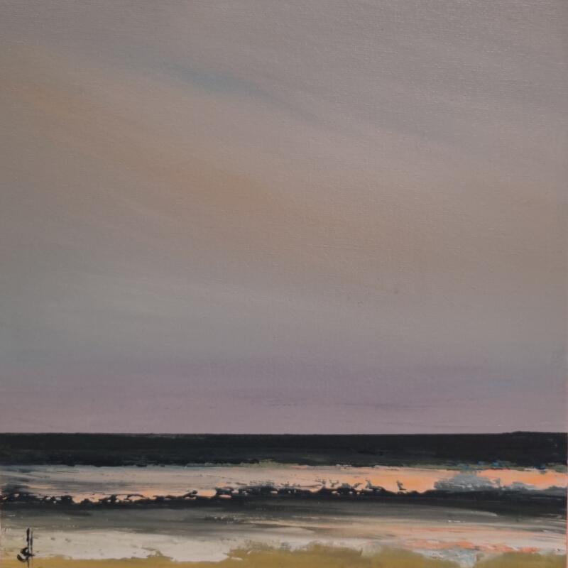 Gemälde WINTERY DAY AT THE BEACH von Herz Svenja | Gemälde Impressionismus Landschaften Marine Natur Acryl