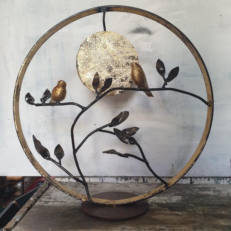 Sculpture conversation sous la lune by Eres Nicolas | Sculpture Figurative Animals Metal