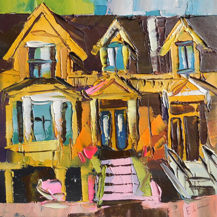 Peinture Old House par Lunetskaya Elena | Tableau Figuratif Huile