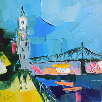 Peinture Night in Montreal par Lunetskaya Elena | Tableau Figuratif Huile