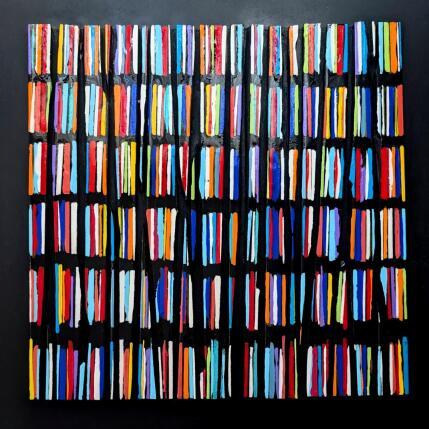 Peinture Bandecolor23 street multi par Langeron Luc | Tableau Matiérisme Acrylique, Bois, Résine