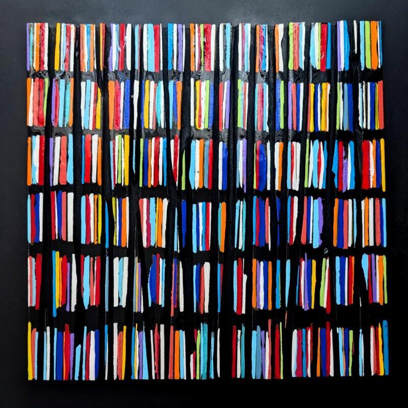 Peinture Bandecolor23 street multi par Langeron Luc | Tableau Matiérisme Bois Acrylique Résine