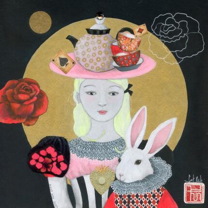 Peinture TEA PARTY IN WONDERLAND par Rebeyre Catherine | Tableau Art naïf Acrylique