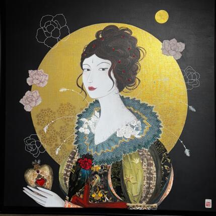 Painting Mon Amie la Rose by Rebeyre Catherine | Painting Naive art Acrylic
