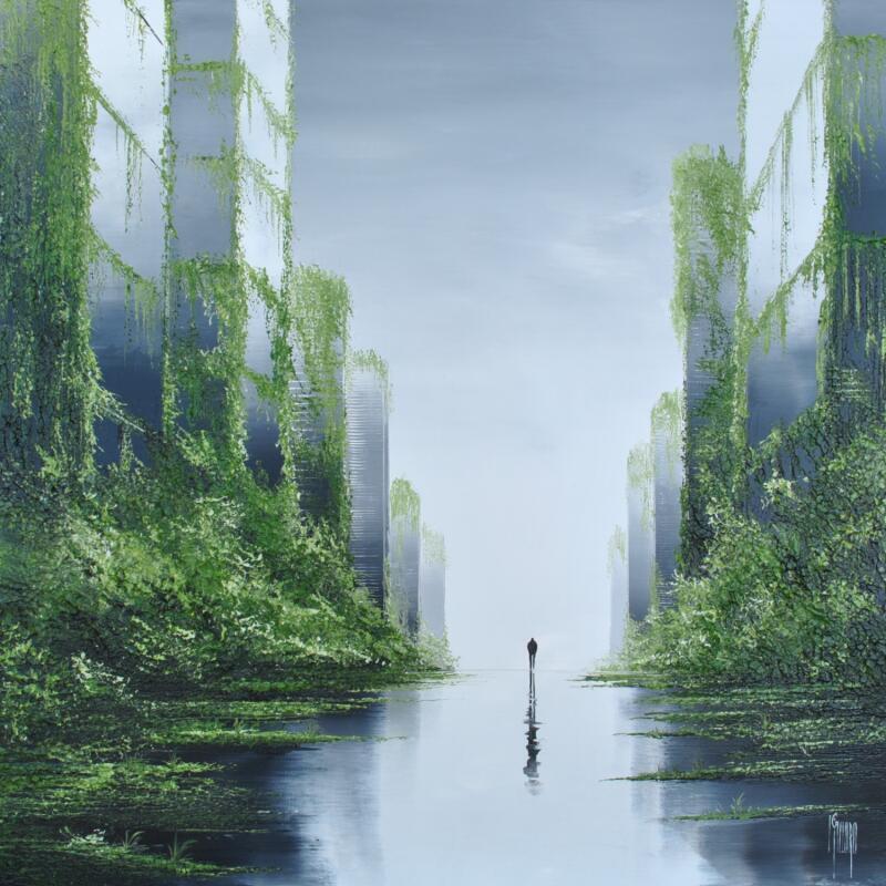 Painting Chorégraphie végétale by Galloro Maurizio | Painting Figurative Urban Oil