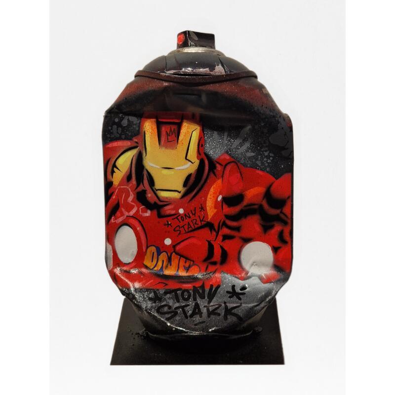 Sculpture Tony Stark  by Lemoine Mael | Sculpture Pop-art Pop icons Graffiti Acrylic