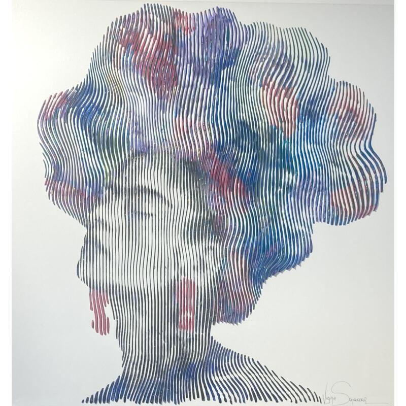 Gemälde Frida Khalo - The dream wears flowers von Schroeder Virginie | Gemälde Pop-Art Pop-Ikonen Acryl