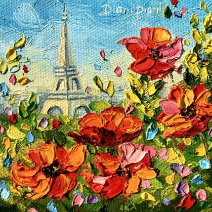 Peinture Summertime in Paris par Pigni Diana | Tableau Impressionnisme Huile Architecture, Paysages, Urbain