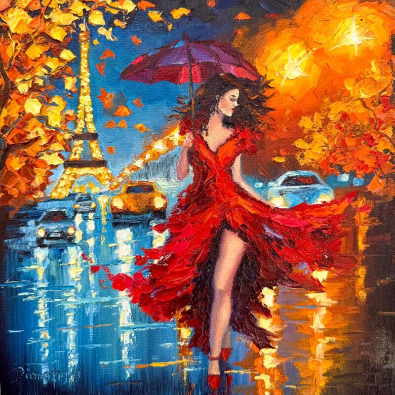 Painting Happiness by Pigni Diana | Painting Figurative Urban Life style Architecture Oil