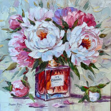 Gemälde Peonies of Chanel von Pigni Diana | Gemälde Impressionismus Öl Alltagsszenen, Stillleben