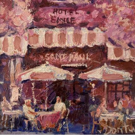 Peinture Le café de l'hotel par Dontu Grigore | Tableau Figuratif Huile Urbain