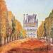 Peinture Le jardin des Tuileries en automne par Dontu Grigore | Tableau Figuratif Urbain Huile