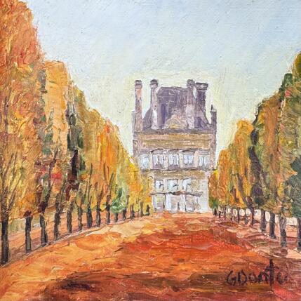 Peinture Le jardin des Tuileries en automne par Dontu Grigore | Tableau Figuratif Huile Urbain