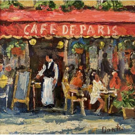Peinture Café de Paris par Dontu Grigore | Tableau Figuratif Huile Urbain