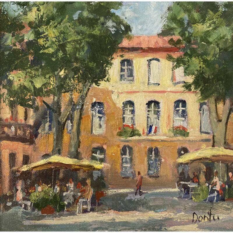 Pintura Place ensoleillée por Dontu Grigore | Pintura Figurativo Urbano Aceite