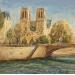 Painting Notre Dame en plein air by Dontu Grigore | Painting Figurative Urban Oil